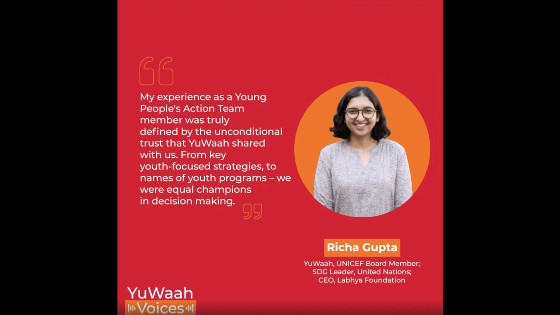 Richa shares her experience as an alumni of YuWaah, UNICEF India's YPAT