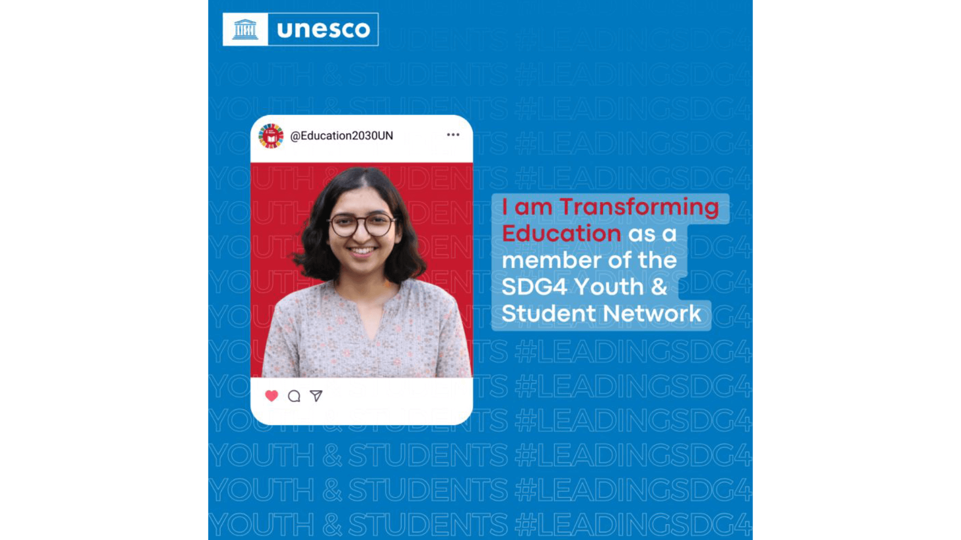 Richa Gupta joins UNESCO's SDG4 Youth and Student Network for Global Education Initiatives